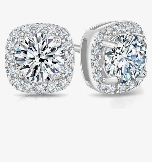 1ct Moissanite 925 Sterling Silver Stud Earrings