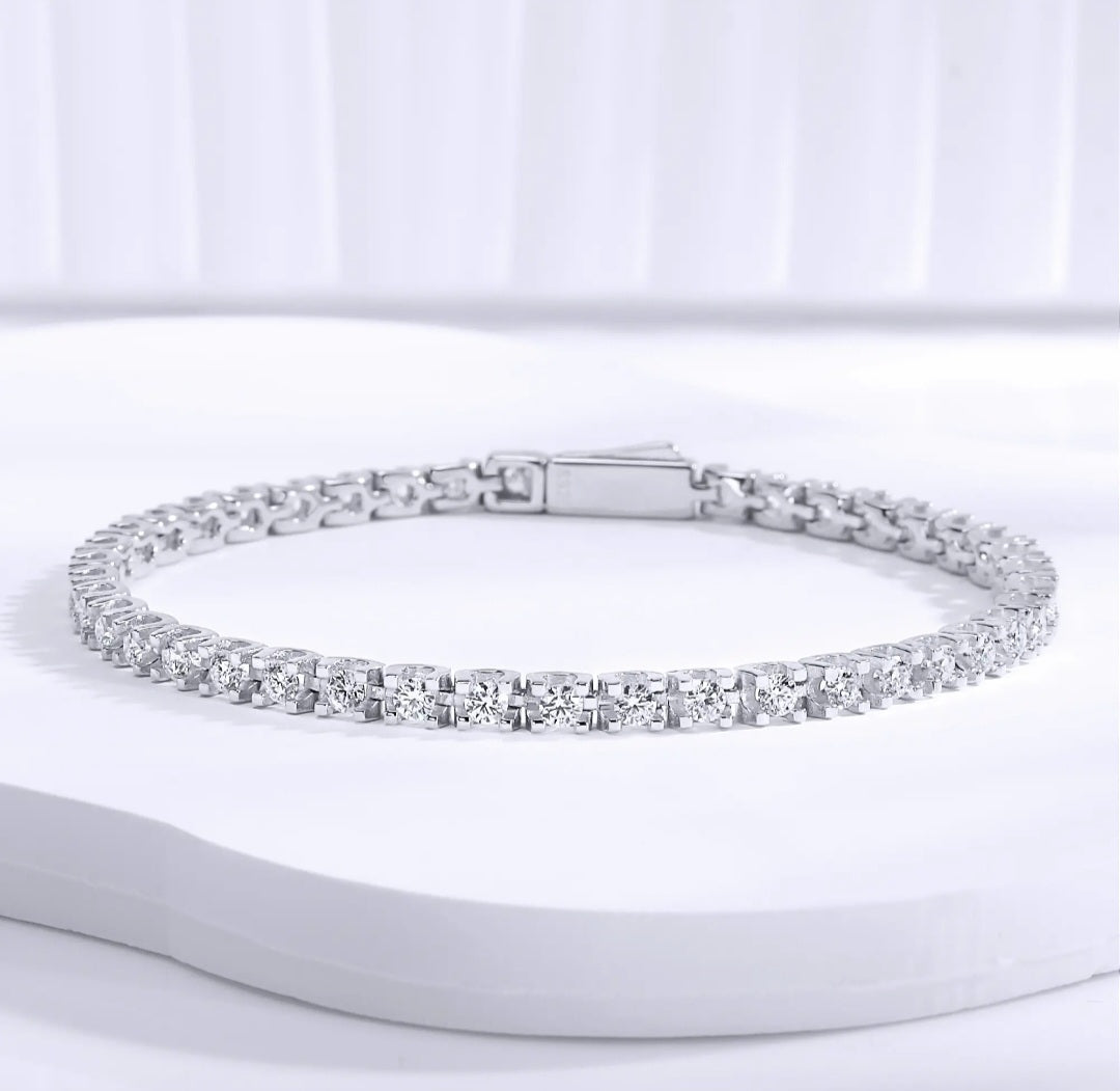 6.6CT Moissanite vvs Diamond 18k gold Plated Women's Tennis Bracelet