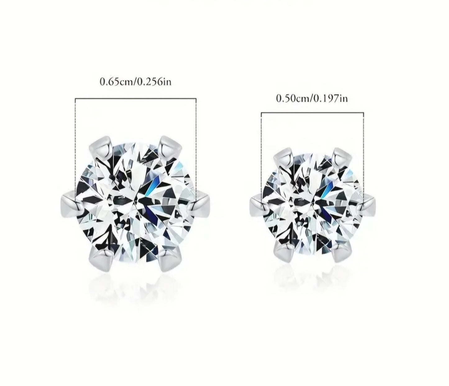 1 Carat D Color Moissanite Diamond Platinum Plated, Sterling Silver, stud earrings