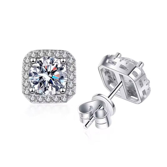 PLATINUM .5 carats Moissanite, earrings studs