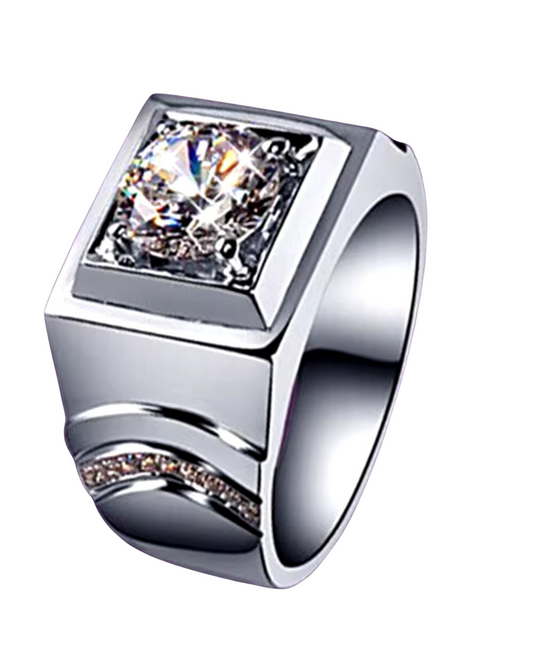 Mens platinum 1ct vvs1 Moissanite diamond, PLATINUM MENS RING