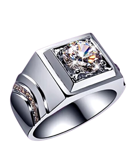 Mens platinum 1ct vvs1 Moissanite diamond, PLATINUM MENS RING