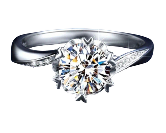 Elegant 1ct Moissanite vvs1 Diamond, 925 Sterling Silver, women's ring