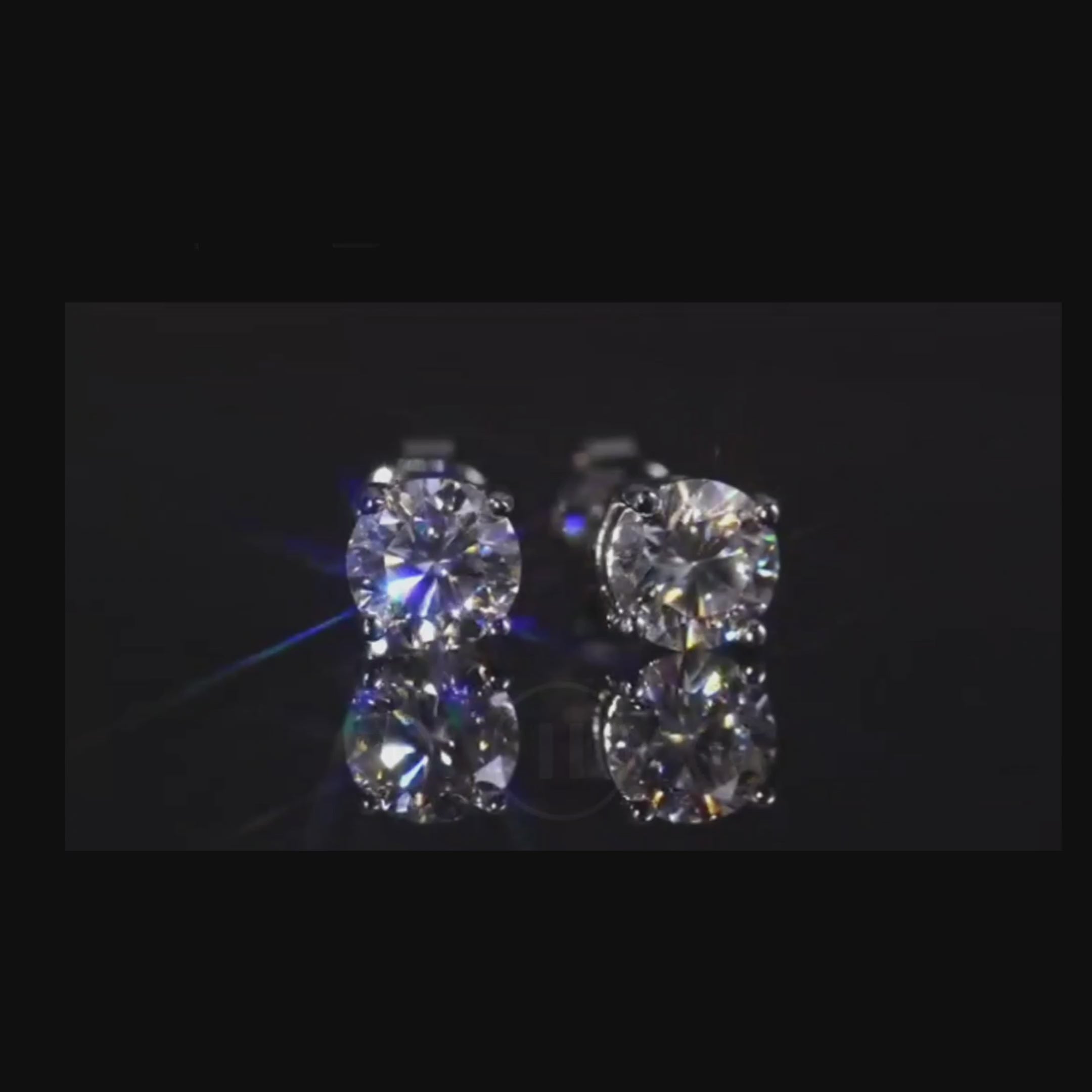 Load video: 2ct Moissanite vvs1 Diamond earrings, sterling silver18k gold plating